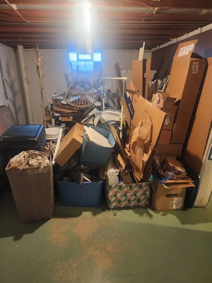 Roll-off dumpster container at job site for Yard Waste Dumpster Rental in Keansburg